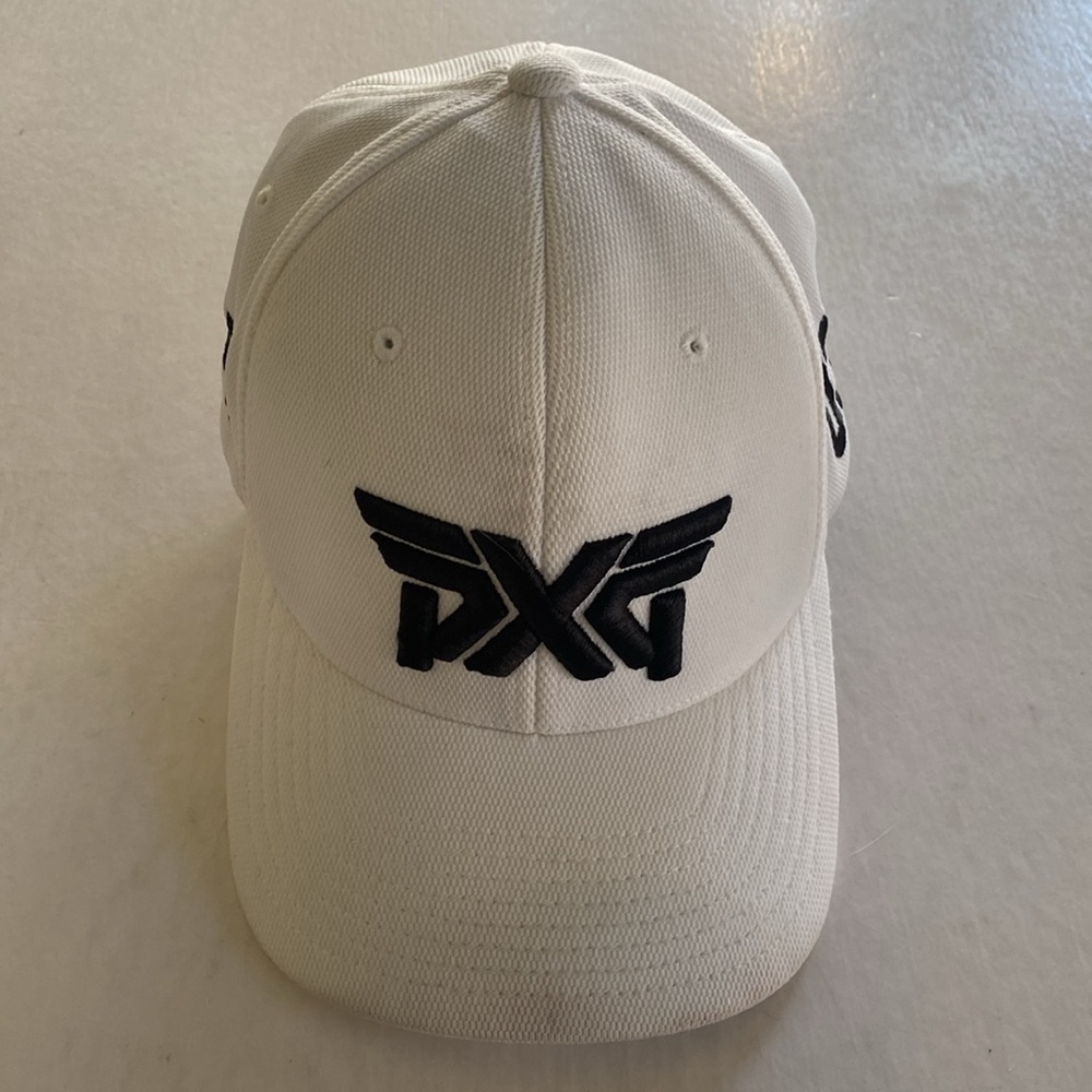 PXG White Golf Cap Flex Flexfit by Yupoong Size S-M
